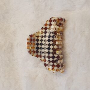 Isabelle Huchard Pince à Cheveux Double Dents Motif Damier