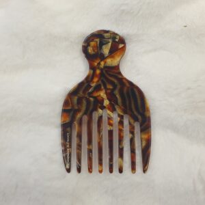 Peigne Afro Volumateur Écaille Or et Cuivré - Isabelle Huchard