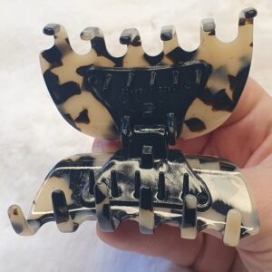 Pince Huchard - Crabe Évasée Ivoire Marbré Grand Format - 9 cm