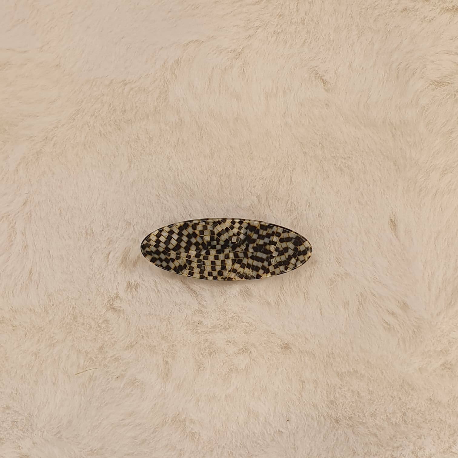 Barrette Ovale Mosaïque de Nacre – Maison Huchard